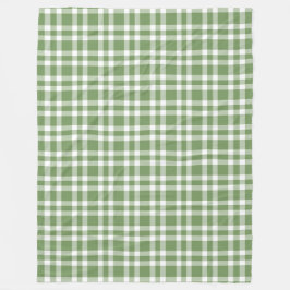 Manta Polar Patrón de Cuadros Verde Blanco