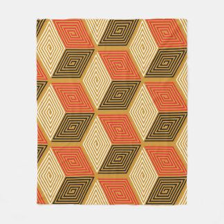 Manta Polar Patrón de cubo de vintage de oro rojo