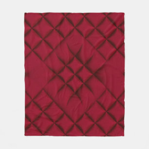Manta Polar Patrón de Cuero Acolchado Rojo Intenso