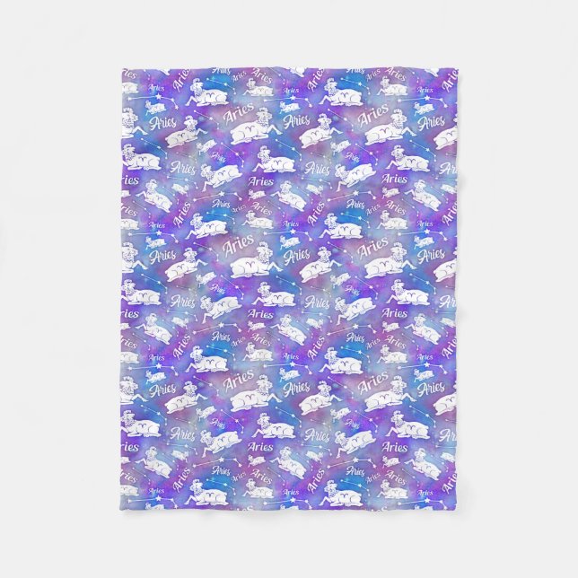 Manta Polar Patrón de cumpleaños de Aries Ram Constellation St (Anverso)