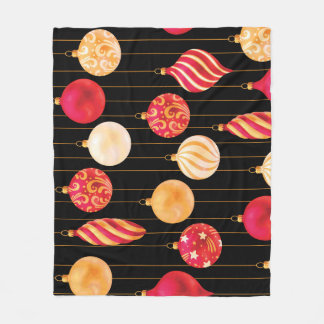 Manta Polar Patrón de decoraciones navideñas festivas