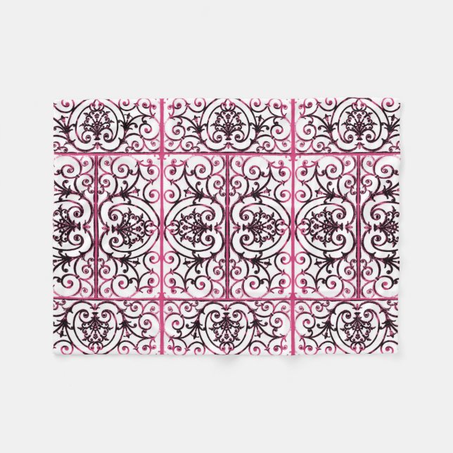 Manta Polar Patrón de desplazamiento de Fuchsia (Frente (Horizontal))