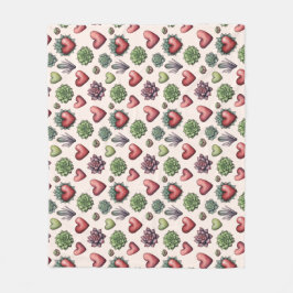 Manta Polar Patrón de Día de San Valentín de acuarela de coraz