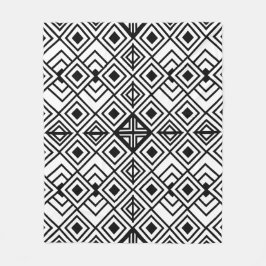 Manta Polar Patrón de diamante geométrico negro y blanco