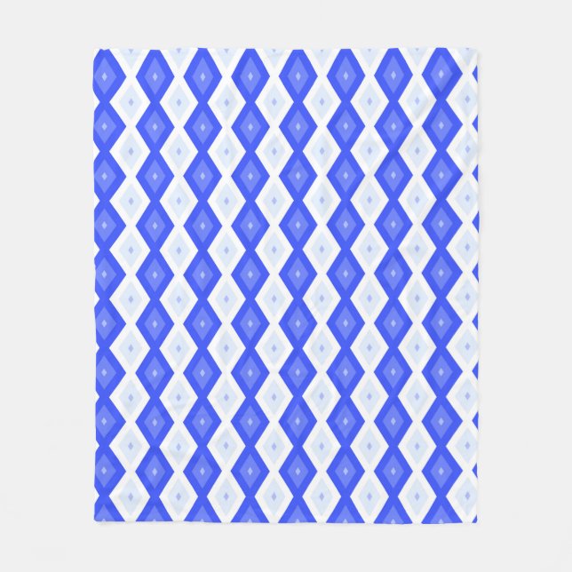 Manta Polar Patrón de diamantes azul real (Anverso)