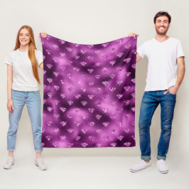 Manta Polar Patrón de Diamantes con Brillo Glam Ombre Púrpura