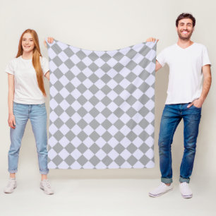 Manta Polar Patrón de diamantes en gris y lavanda
