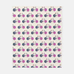 Manta Polar Patrón de dibujo de líneas de bicicleta de color