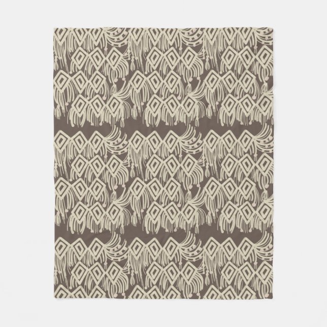 Manta Polar Patrón de dibujo de puntas bohemias macrame (Anverso)