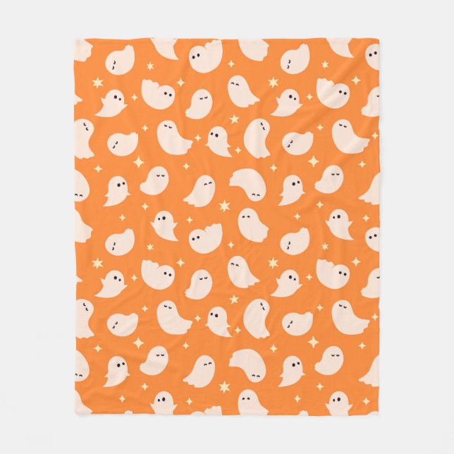 Manta Polar Patrón de dibujo del fantasma del naranja (Anverso)