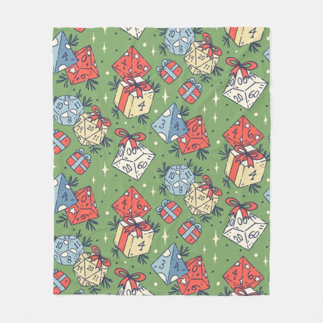 Manta Polar PATRÓN DE DICE DE JUEGO DE navidades DE TABLETOP (Anverso)