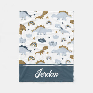 Manta Polar Patrón de dinosaurio arco iris