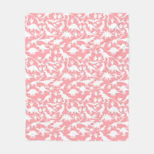 Manta Polar Patrón de dinosaurios 01 w. BG rosa