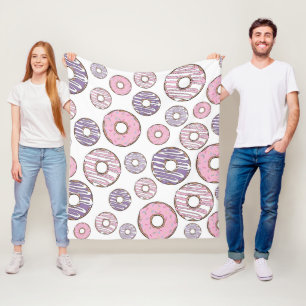 Manta Polar Patrón De Donuts, Donuts Rosados, Donuts Morados