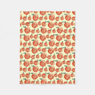 Manta Polar Patrón de Doodle de la Apple Roja