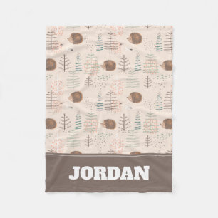 Manta Polar Patrón de edgehog de Cuadros Woodland