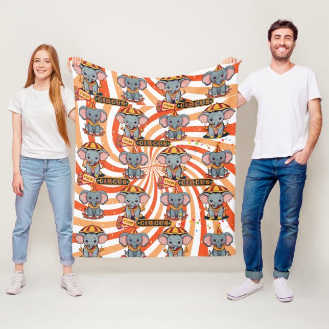Manta Polar Patrón de elefantes de circo (In situ)