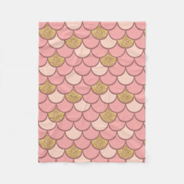 Manta Polar patrón de escala de peces de oro Rosa con efecto p
