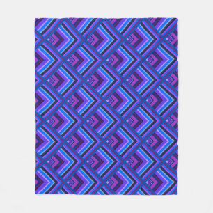 Manta Polar Patrón de escala de rayas azules y violetas