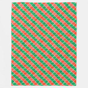 Manta Polar Patrón de escala diagonal rojo y verde