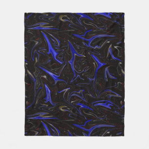 Manta Polar Patrón de espacio exterior licuado azul negro,