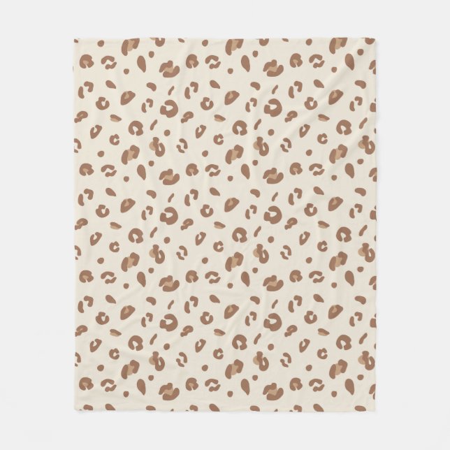 Manta Polar Patrón de estampado de leopardo abstracto neutro | (Anverso)