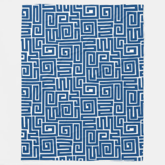 Manta Polar Patrón de estilo Kuba 280922 - Azul shibori sobre 