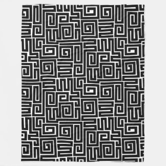 Manta Polar Patrón de estilo Kuba 280922 - Negro sobre blanco