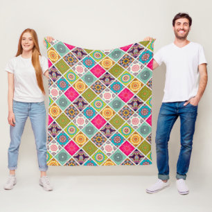 Manta Polar Patrón de estilo mandala colorido de impresión étn