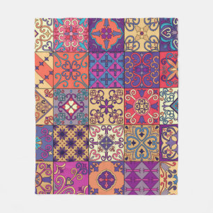 Manta Polar Patrón de estilo Talavera de mosaicos portugueses