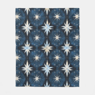 Manta Polar Patrón de estrella azul retro