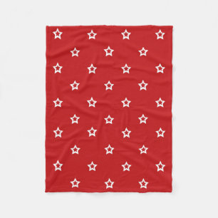 Manta Polar Patrón de estrella blanca en rojo
