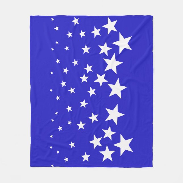Manta Polar Patrón de estrella blanca sobre fondo azul (Anverso)
