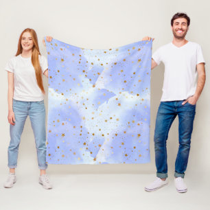 Manta Polar Patrón de estrella dorada de Lavendar