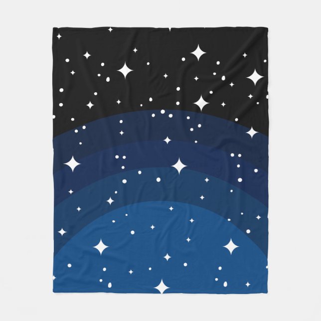 Manta Polar Patrón de estrellas del cielo oscuro nocturno (Anverso)