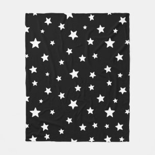 Manta Polar Patrón De Estrellas Estéticas De Cuto Blanco Y Neg