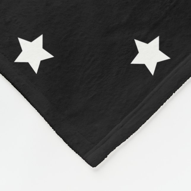 Manta Polar Patrón de estrellas negras y blancas (Esquina)