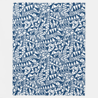 Manta Polar Patrón de estructura loca 060423 - Azul estilo índ