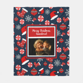 Manta Polar Patrón de festividades de fotos de la abuela navid