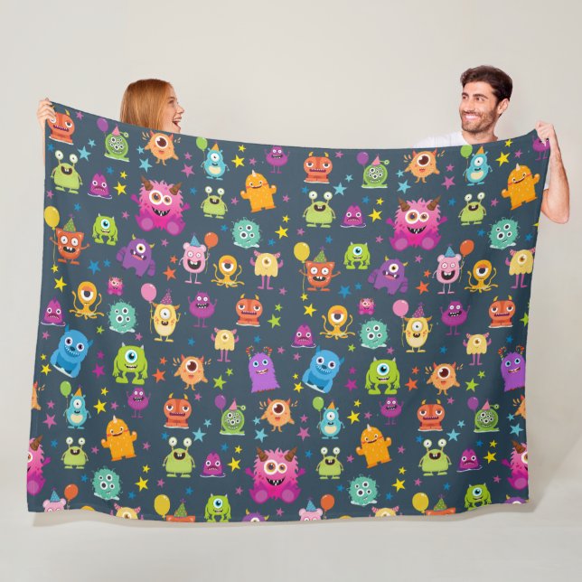 Manta Polar Patrón de fiesta de Halloween de Monstruo de Disfr (In situ)