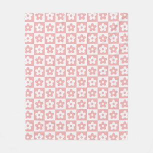 Manta Polar Patrón de flor bajo control Retro Rosa del Bebé