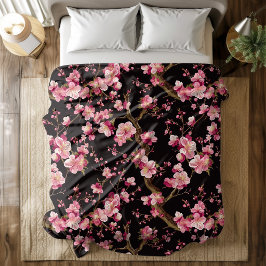 Manta Polar Patrón de Flor de Cerezo Sakura