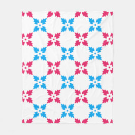 Manta Polar Patrón de flor de la Cruz Roja Azul de Nieve