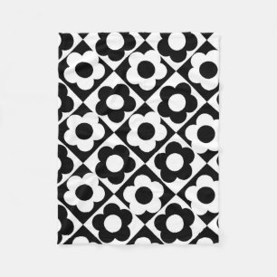 Manta Polar Patrón de flor de verificación de diamantes en bla