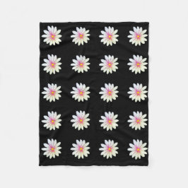 Manta Polar Patrón de Flor Negra