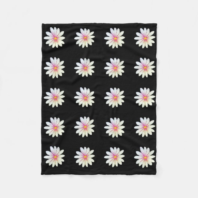Manta Polar Patrón de Flor Negra (Anverso)