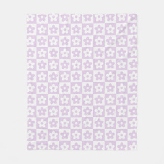 Manta Polar Patrón de flor pastel púrpura retro