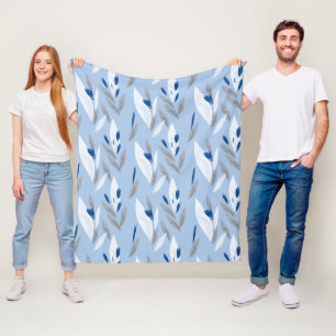 Manta Polar Patrón de flor retro azul turquesa rojo