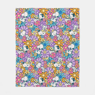 Manta Polar Patrón de flor Snoopy & Woodstock