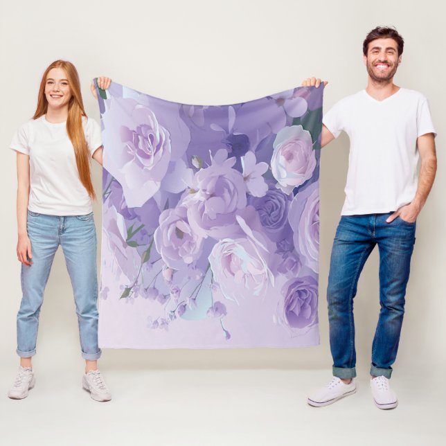 Manta Polar Patrón de flor suave (In situ)